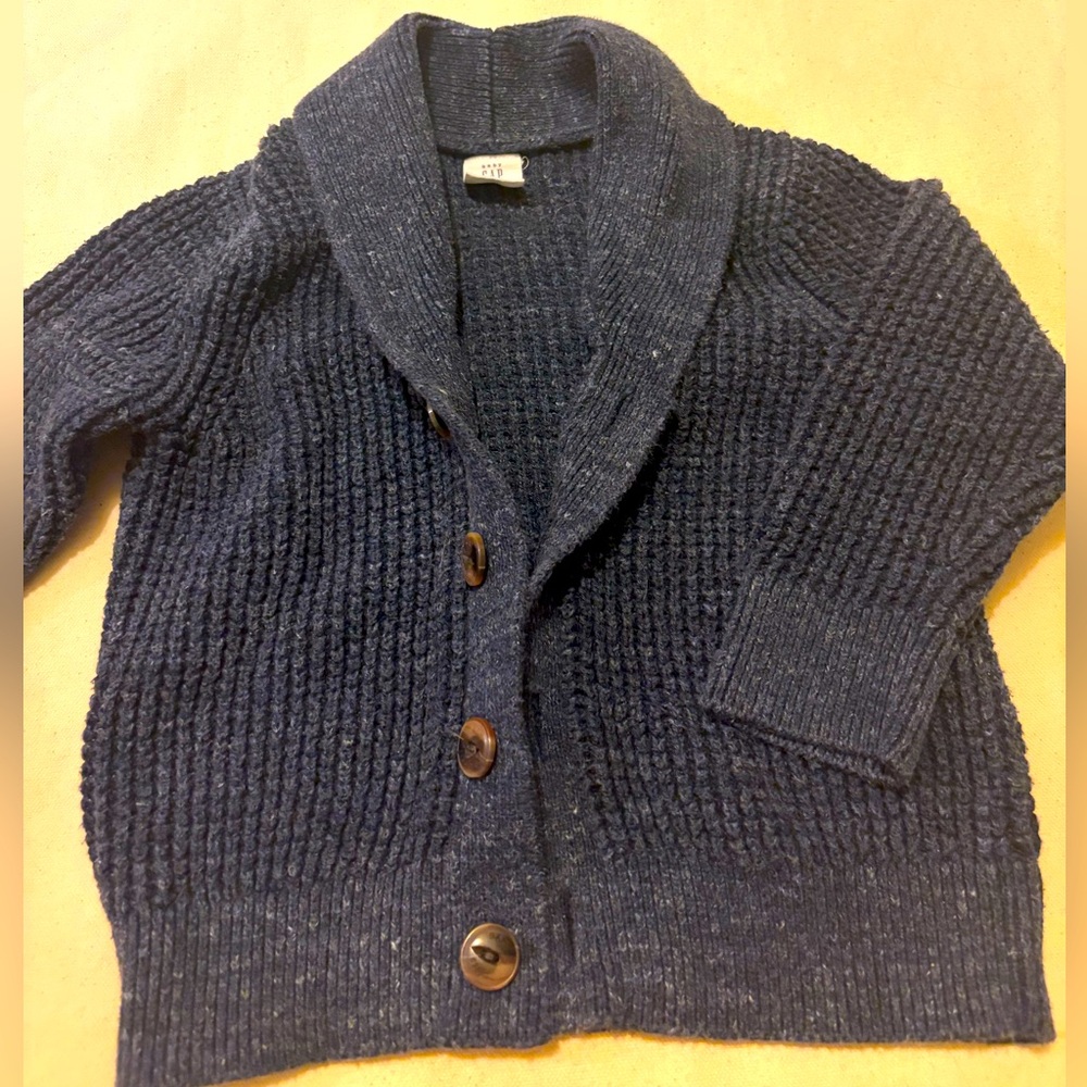 Baby GAP Navy Blue Kids Knit shawl Cardigan 2T